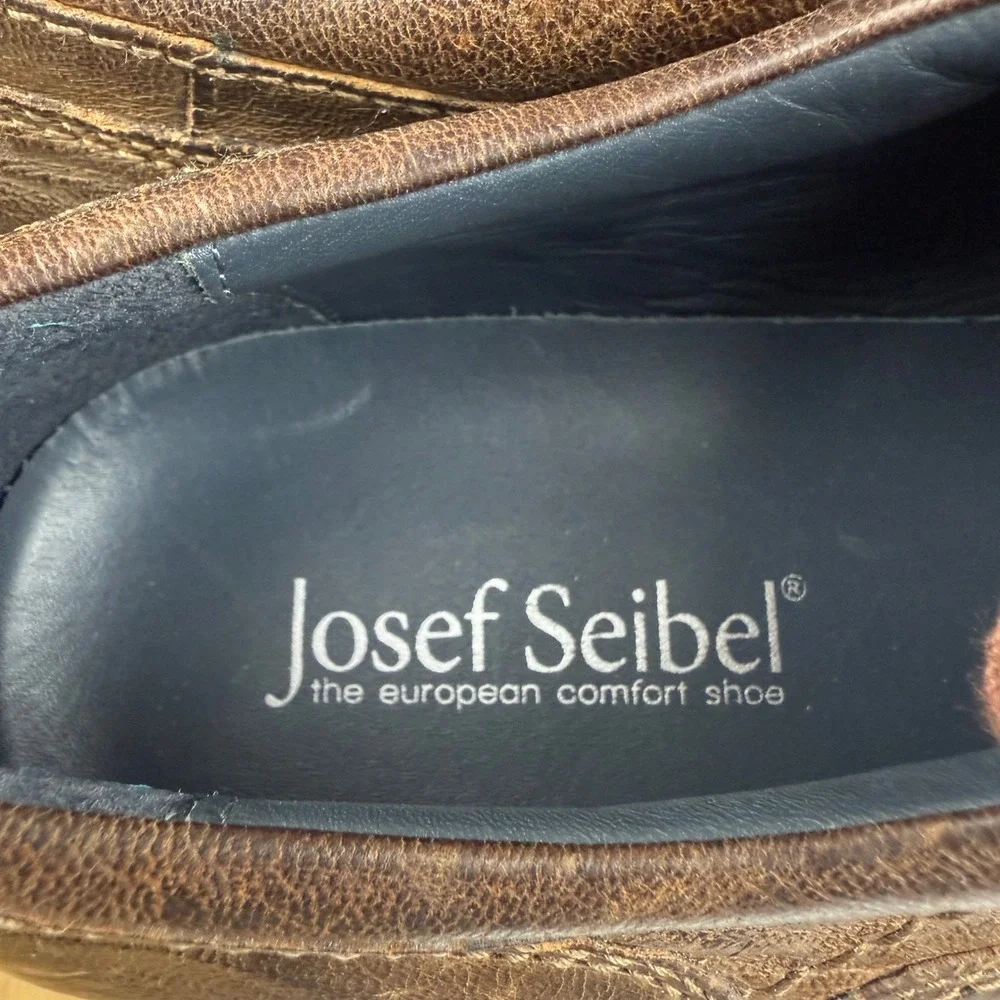 Josef Seibel Mens Brown Leather Lace Up Oxford Dress Shoes Size 10/44‎